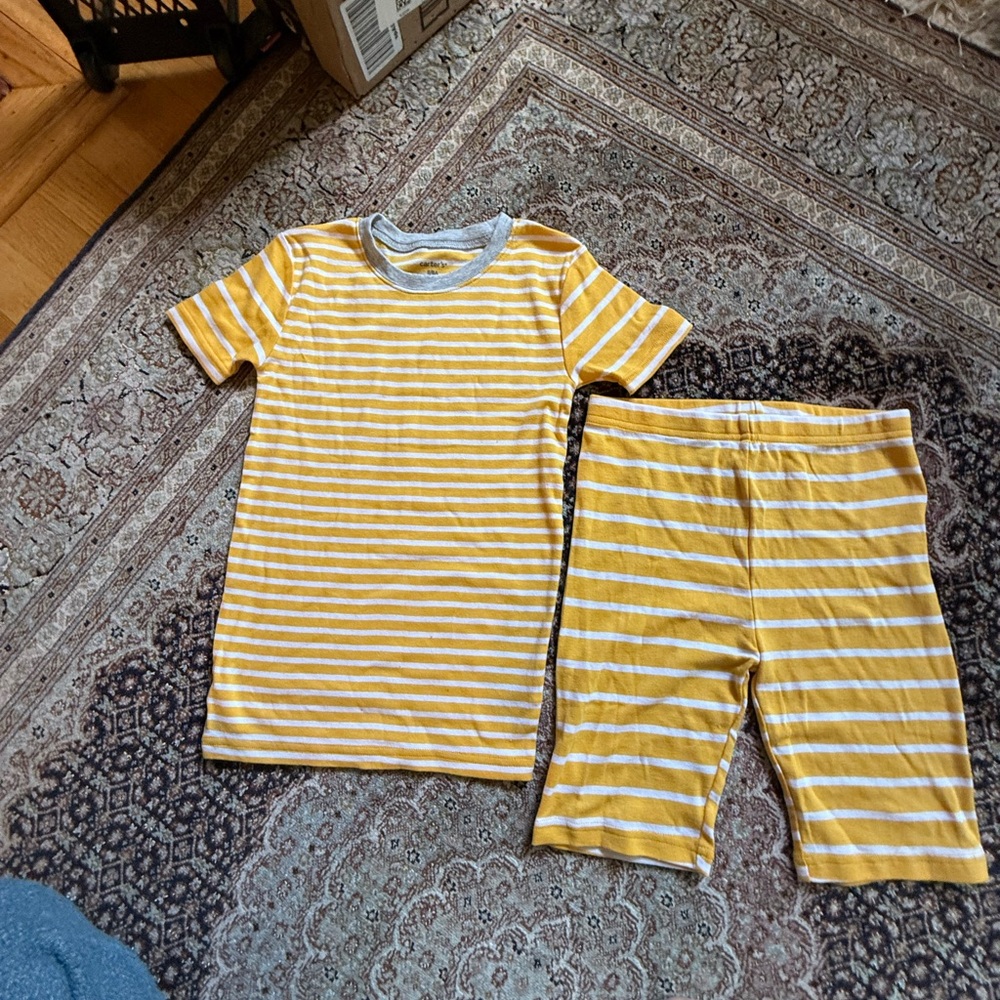 Carter's Yellow and White Striped Pajama Set